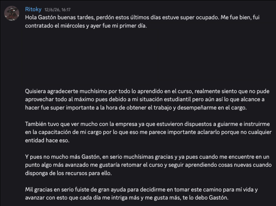 Testimonio de alumno 2