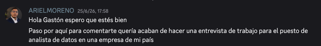 Testimonio de alumno 13