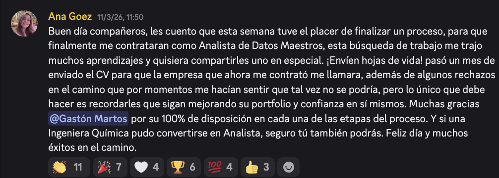 Testimonio de alumno 16