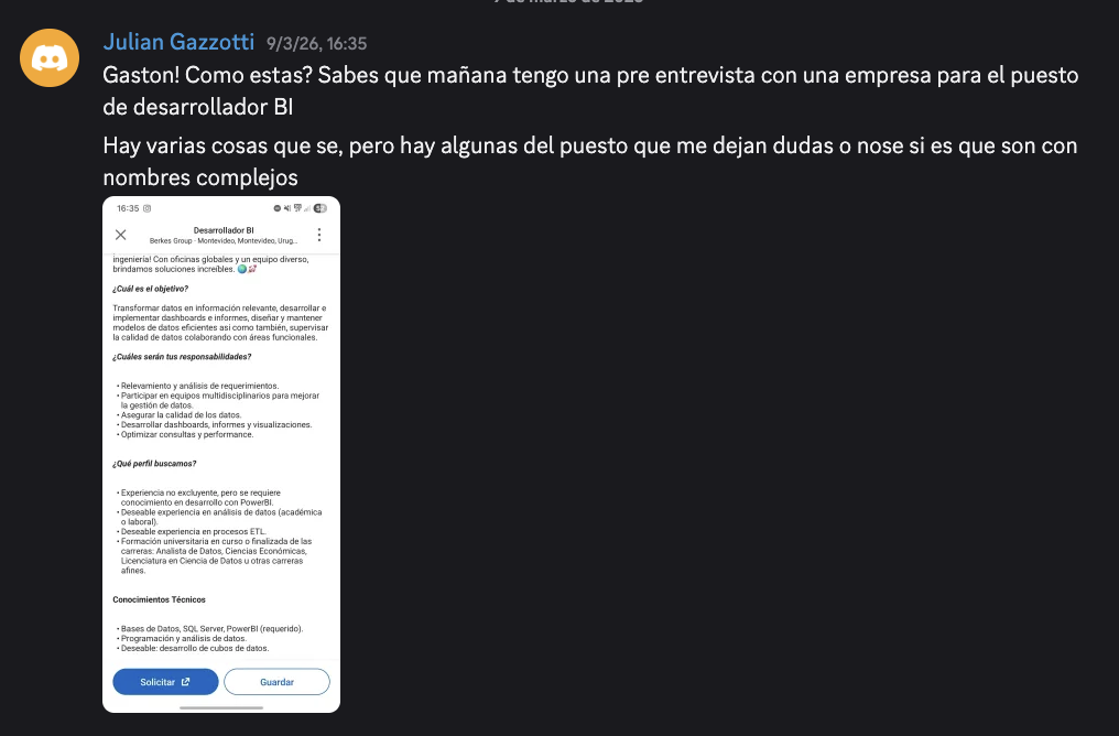 Testimonio de alumno 1