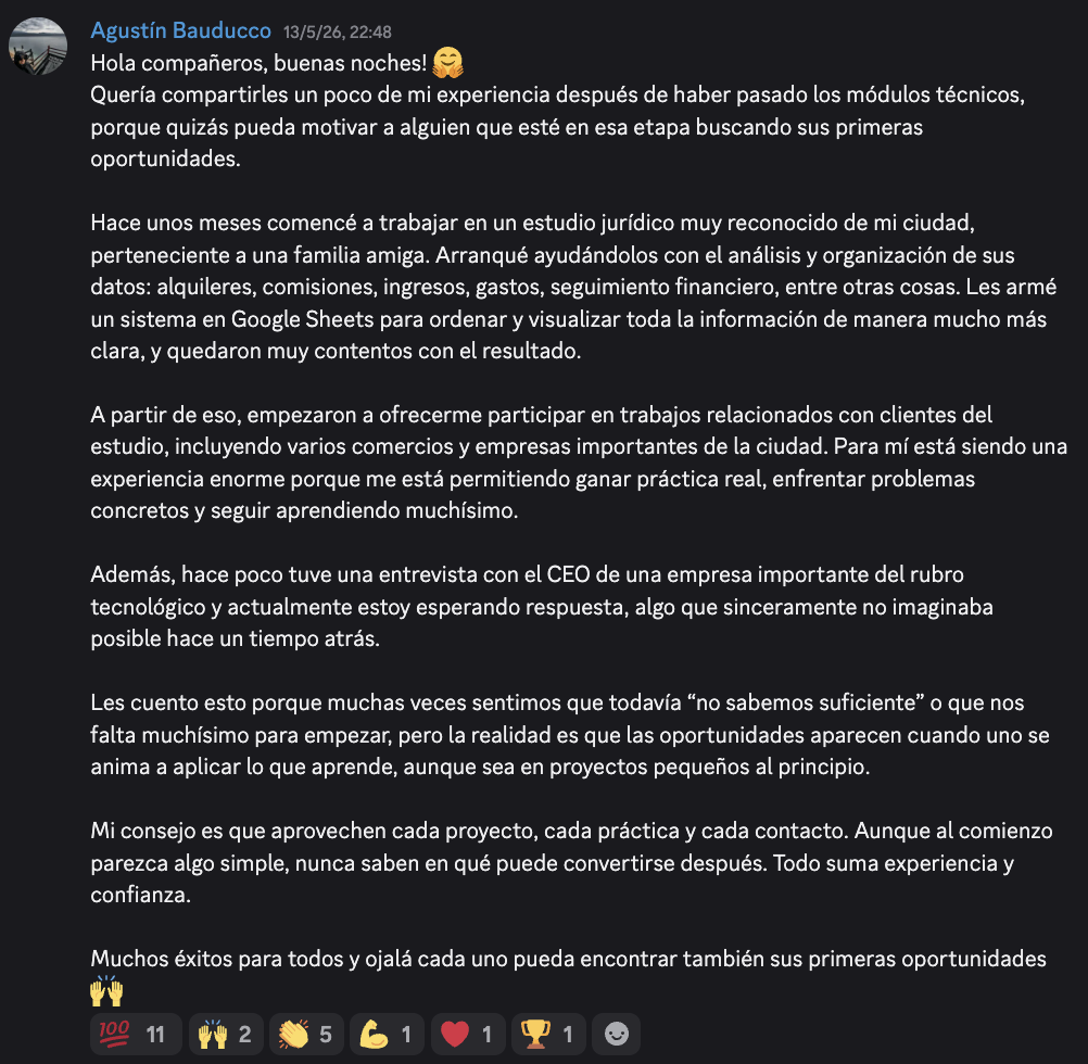 Testimonio de alumno 11