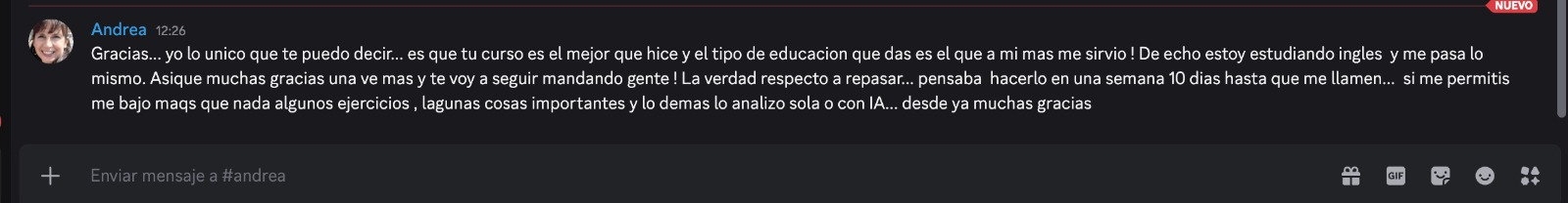 Testimonio de alumno 3